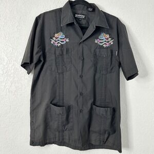 Vintage Dragonfly Clothing Embroidered Dragon Shirt Y2K Camp‎ Bowling Size M